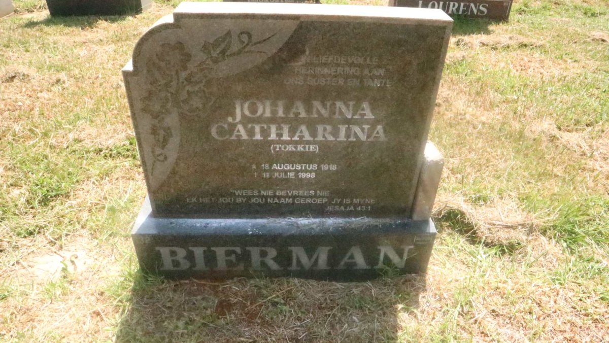 BIERMAN Johanna Catharina 1918-1998