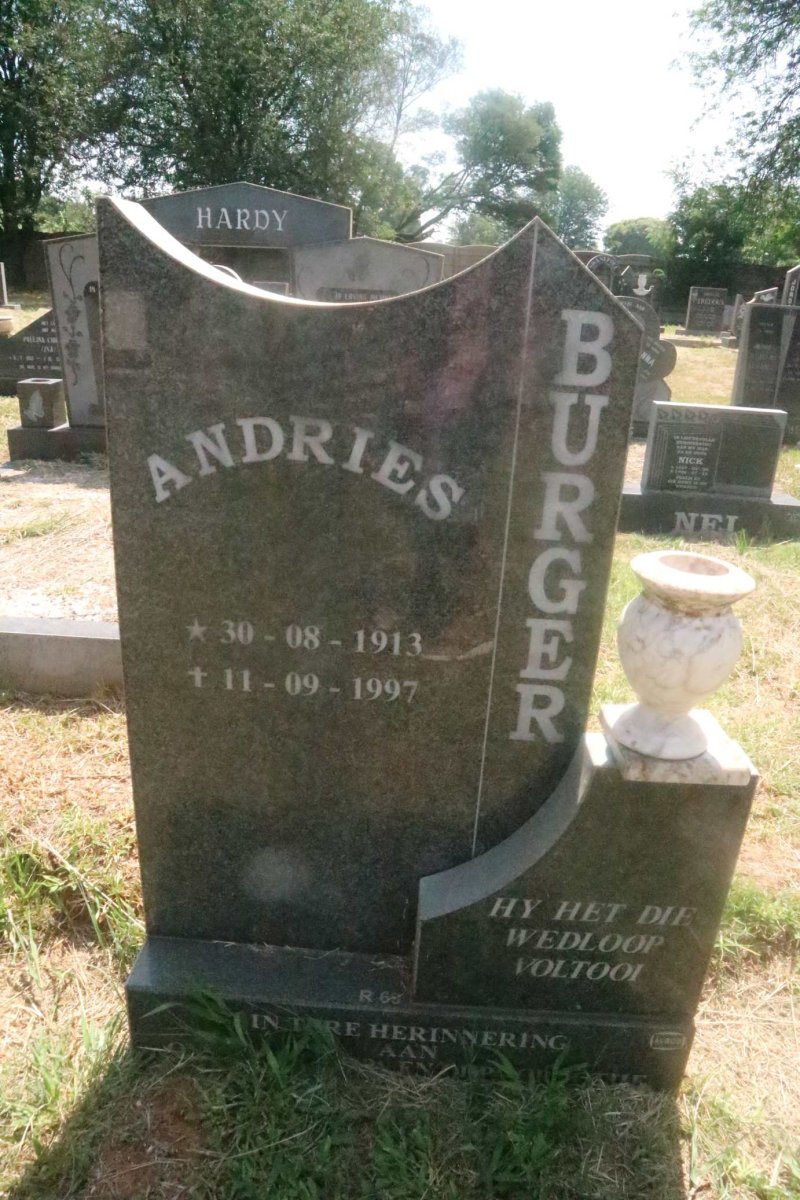 BURGER Andries 1913-1997