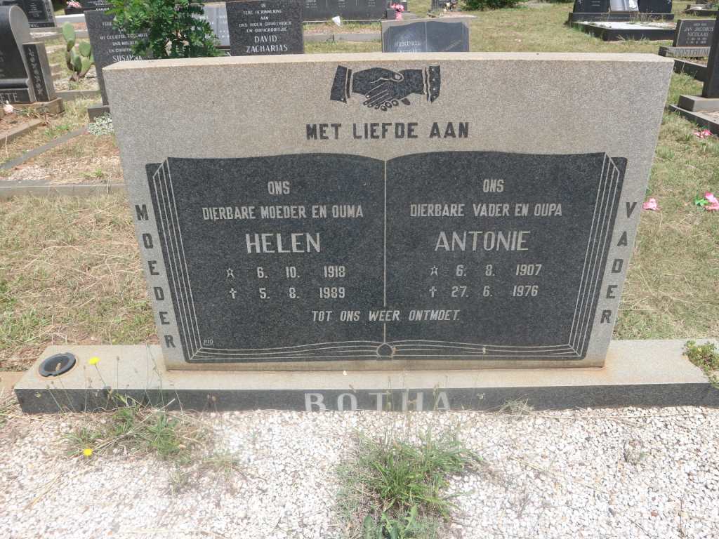 BOTHA Antonie 1907-1976 &amp; Helen 1918-1989