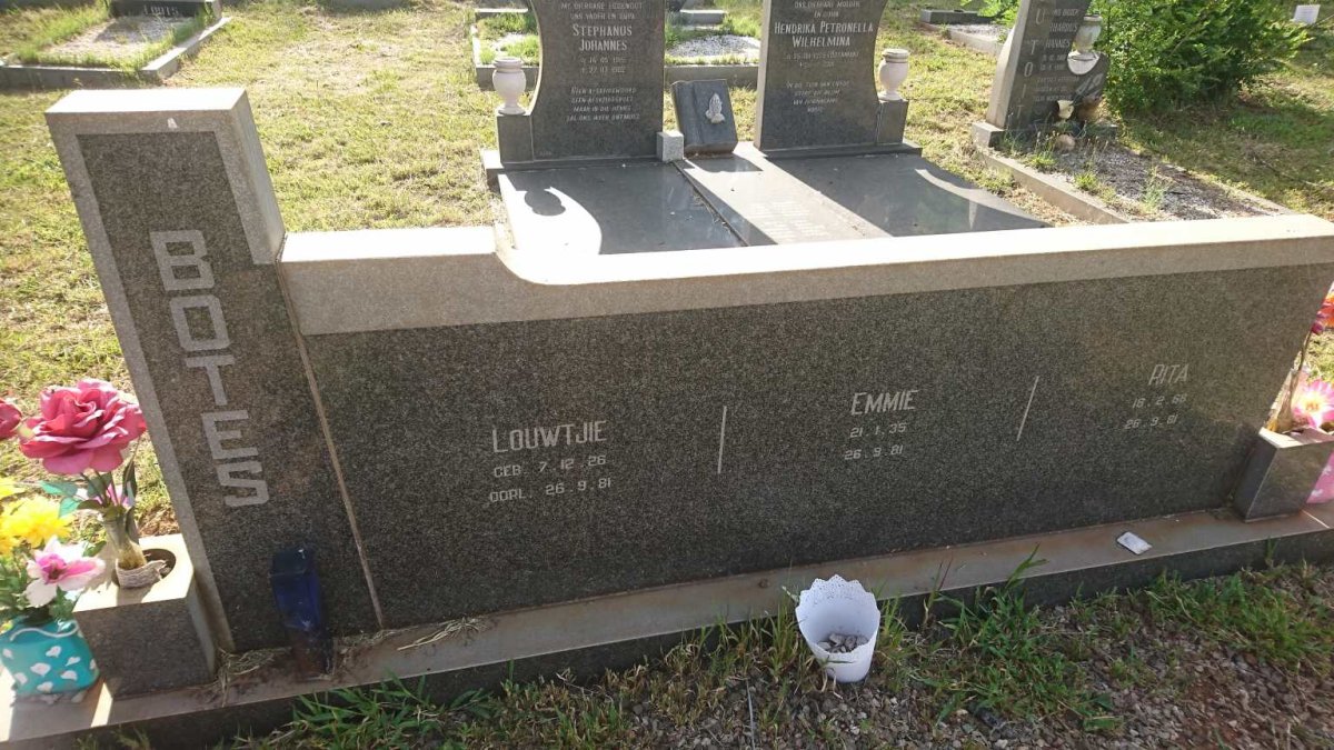BOTES Louwtjie 1926-1981 &amp; Emmie 1935-1981 :: BOTES Rita 1968-1981