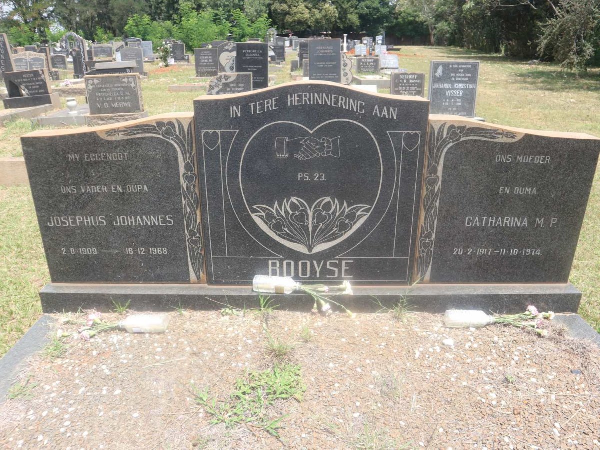 BOOYSE Josephus Johannes 1909-1968 &amp; Catharina M.P. 1917-1974