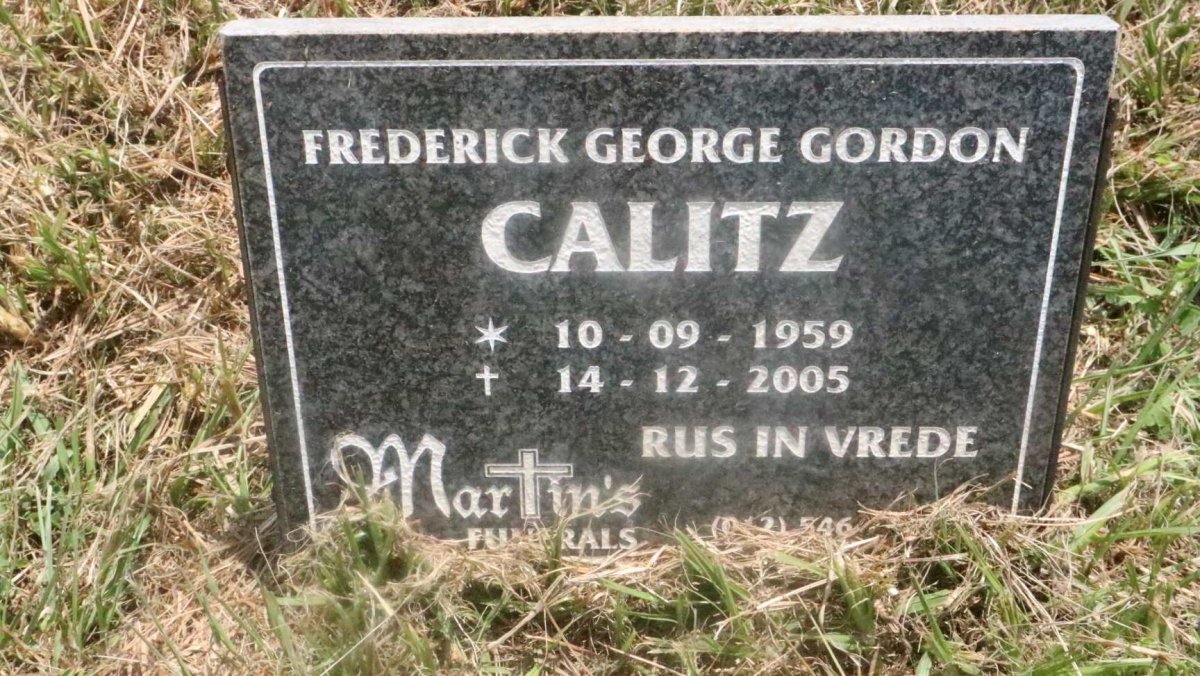 CALITZ Frederick George Gordon 1959-2005