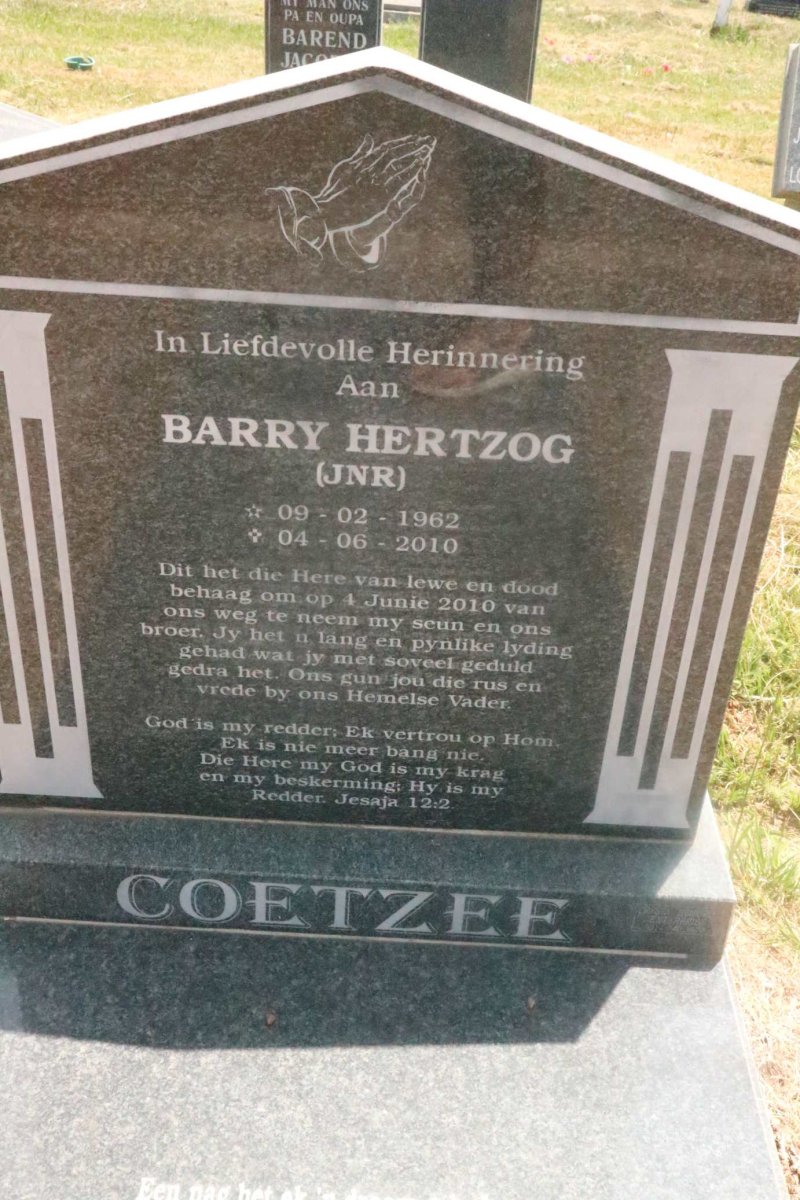 COETZEE Barry Hertzog 1962-2010