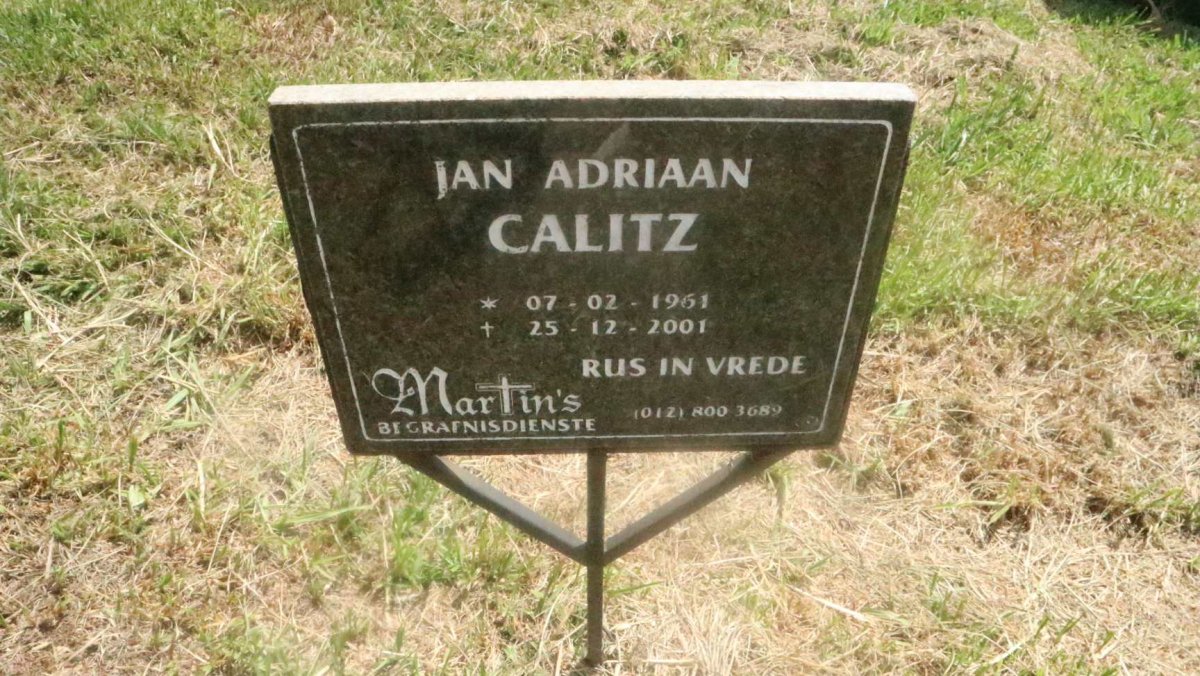 CALITZ Jan Adriaan 1961-2001