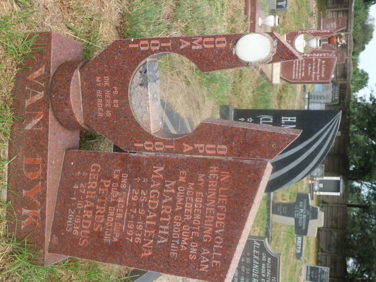 DYK Petrus Gerhardus, van 1936-2005 &amp; Martha Magdalena 1936-1997