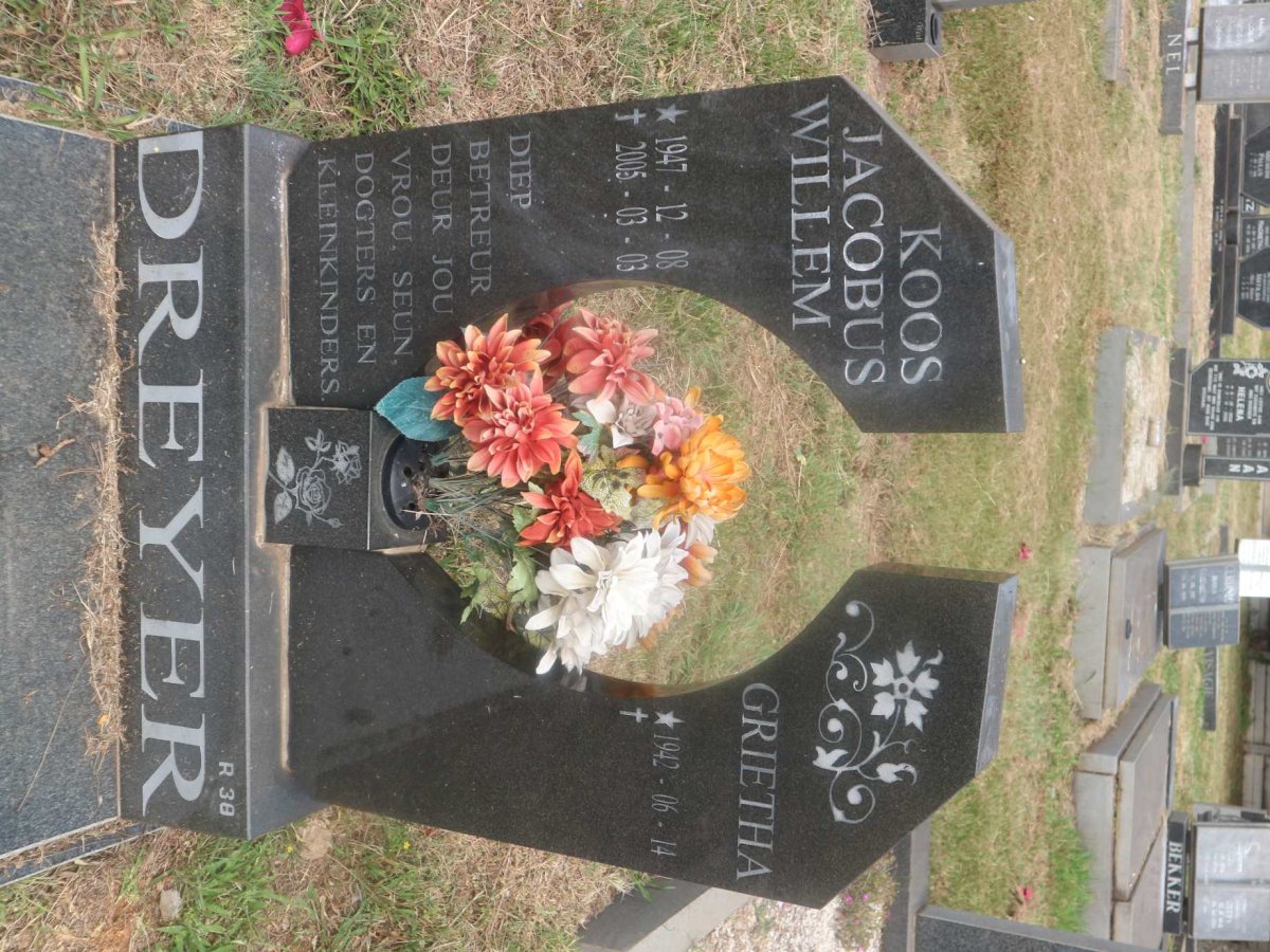 DREYER Jacobus Willem 1947-2005 &amp; Grietha 1942-