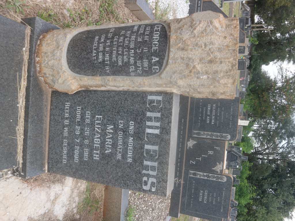 EHLERS George A.C. 1917-1972 &amp; Maria Elizabeth 1919-2000