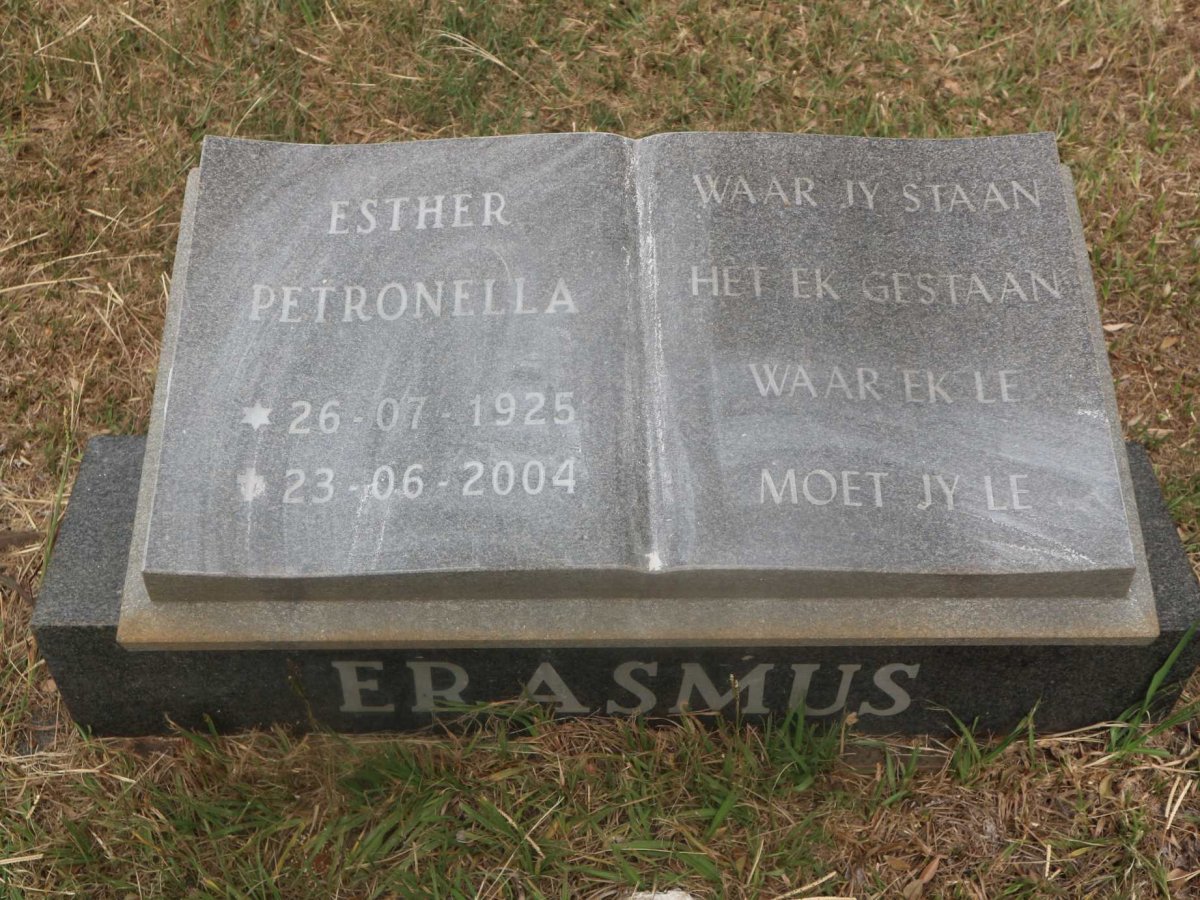 ERASMUS Esther Petronella 1925-2004