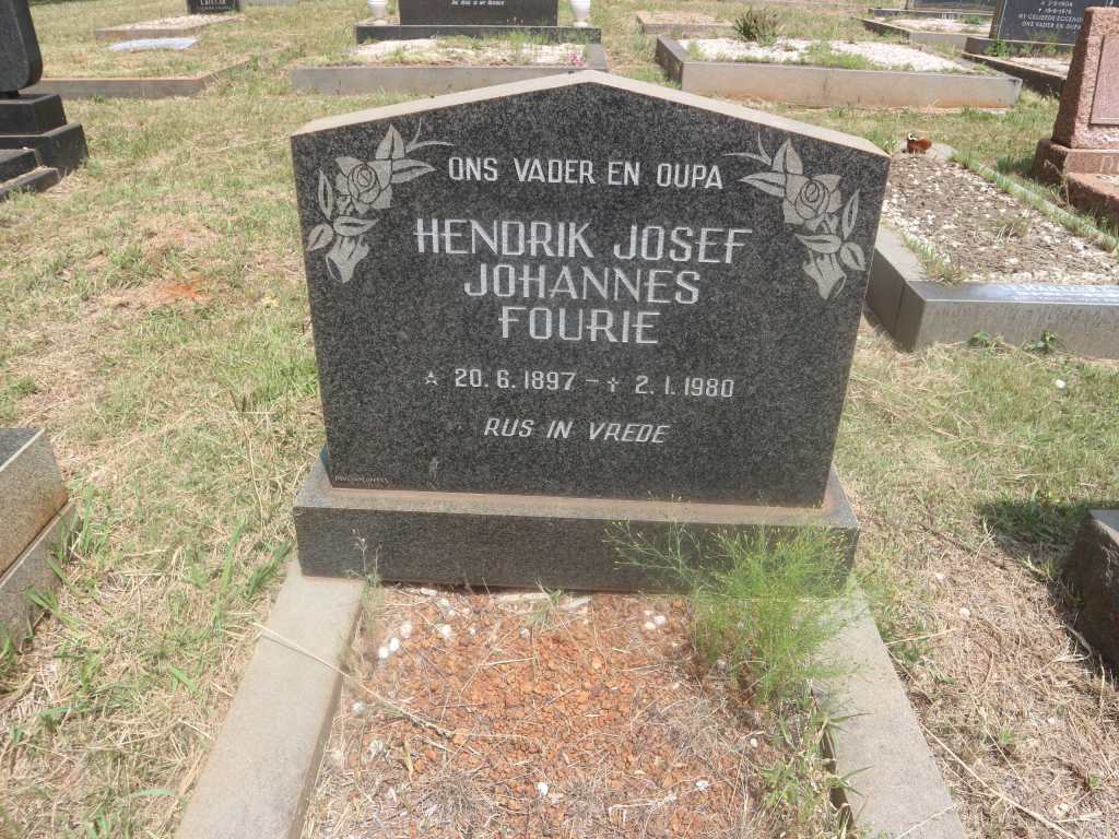 FOURIE Hendrik Josef Johannes 1897-1980