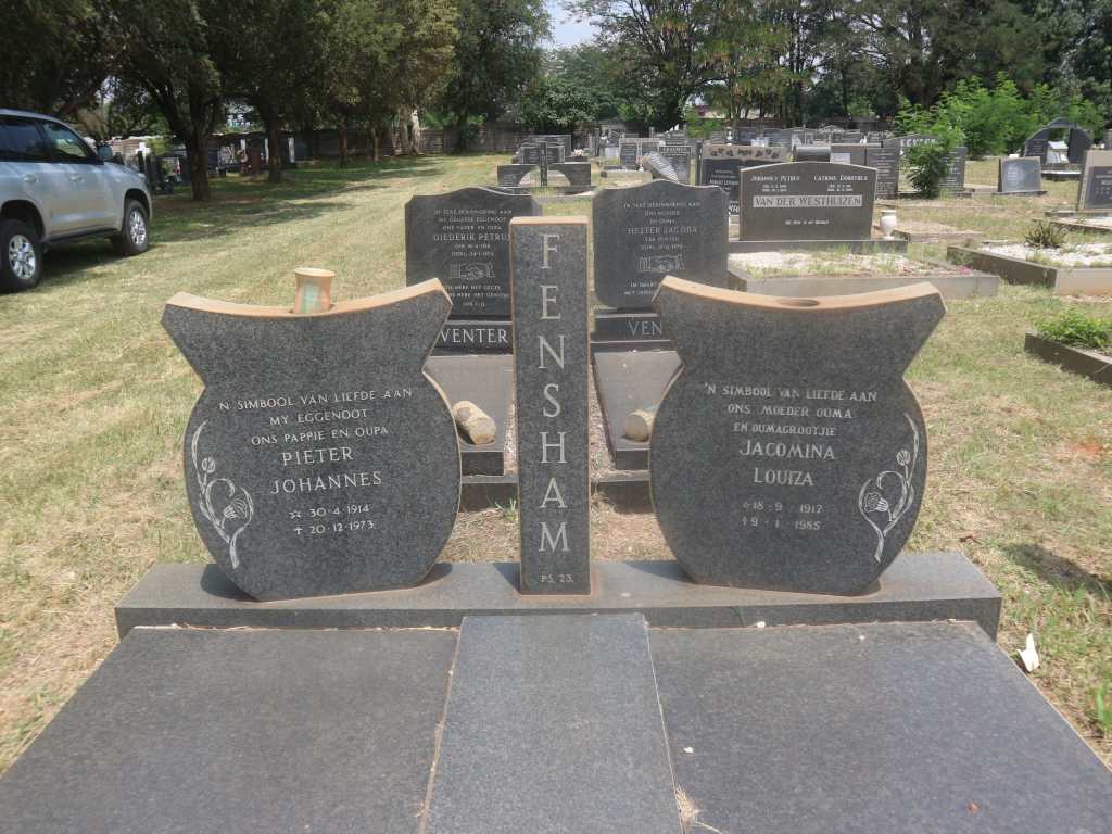 FENSHAM Pieter Johannes 1914-1973 &amp; Jacomina Louiza 1917-1985