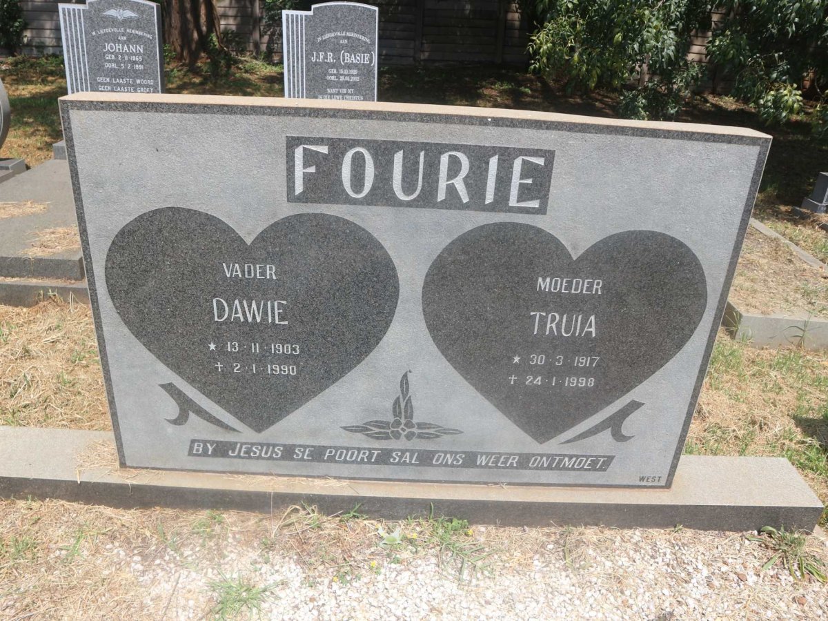 FOURIE Dawie 1903-1990 &amp; Truia 1917-1998
