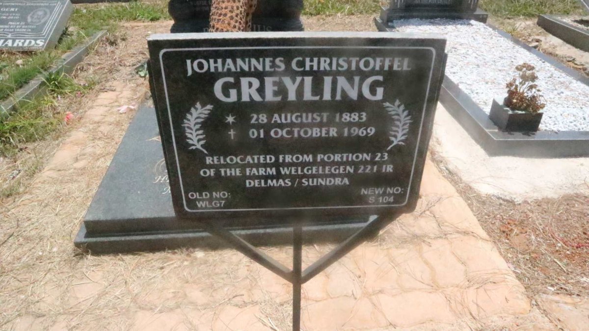GREYLING Johannes Christoffel 1883-1969