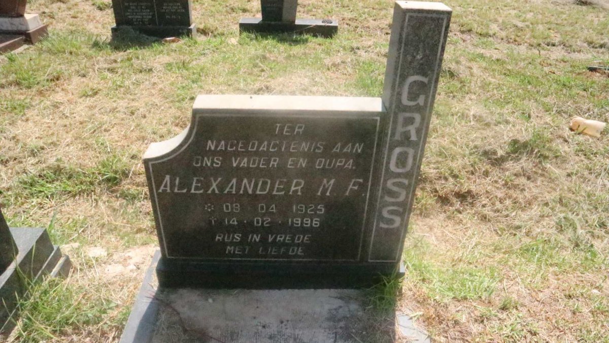 GROSS Alexander M.F. 1925-1996