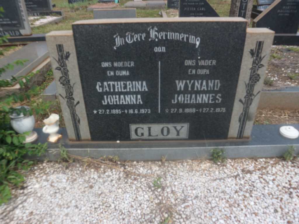 GLOY Wynand Johannes 1888-1975 &amp; Catherina Johanna 1895-1973
