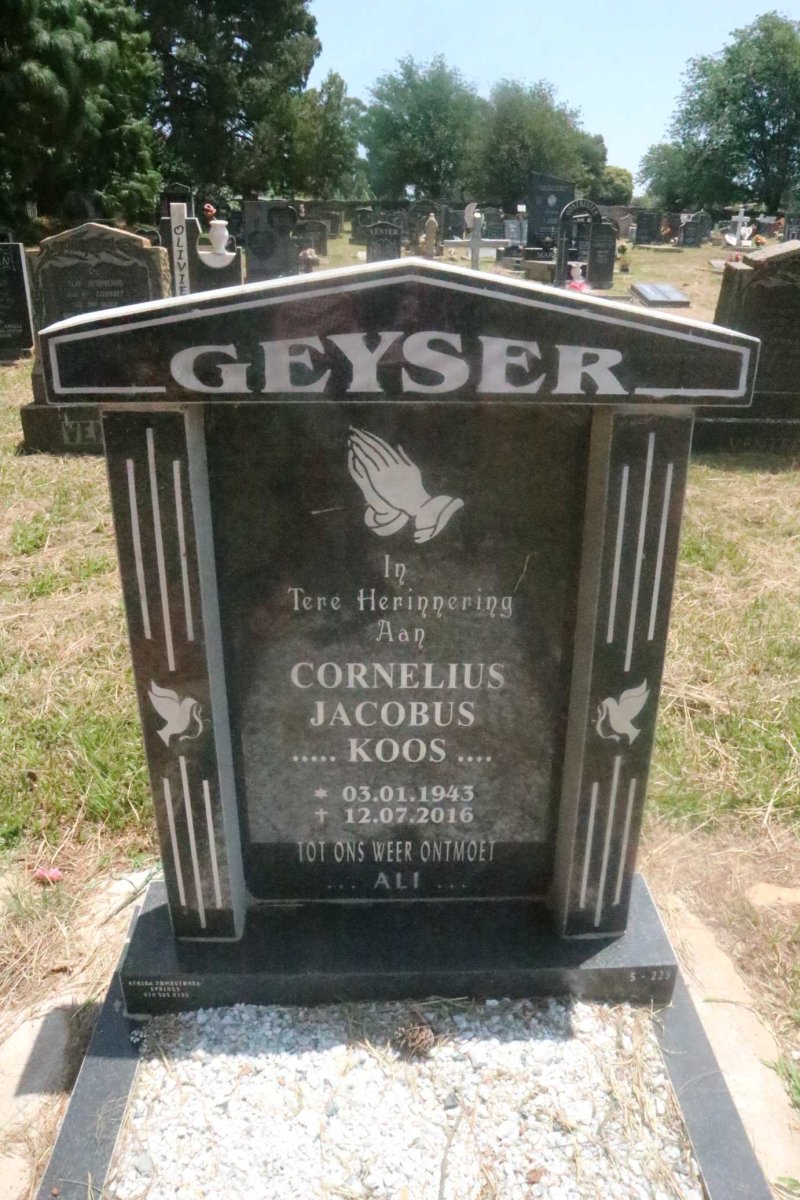 GEYSER Cornelius Jacobus 1943-2016