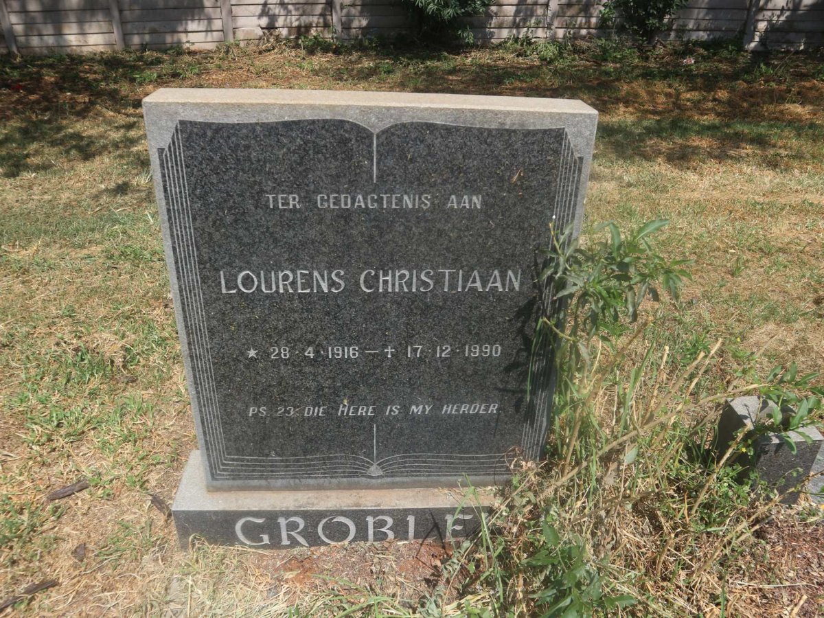 GROBLER Lourens Christiaan 1916-1990