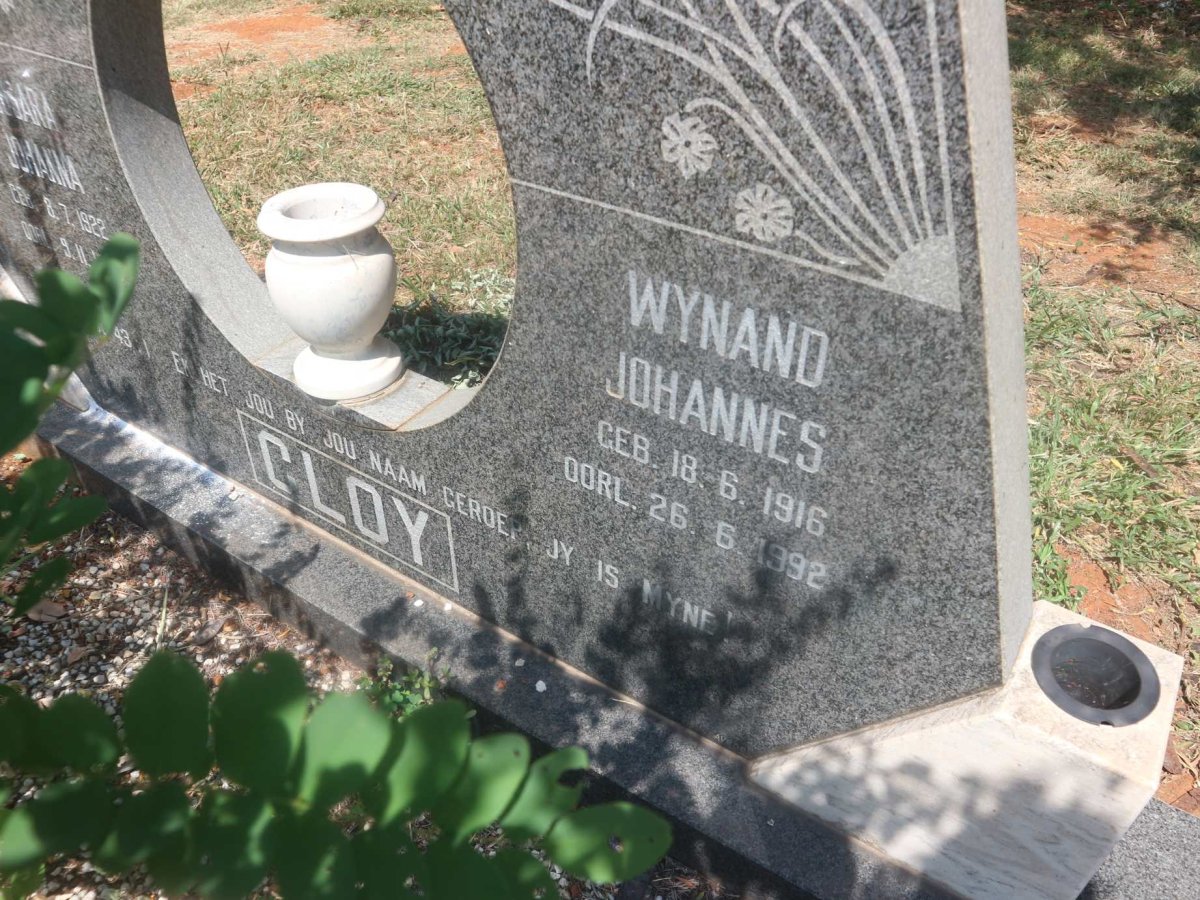 GLOY Wynand Johannes 1916-1992 &amp; Susara Johanna 1922-1990