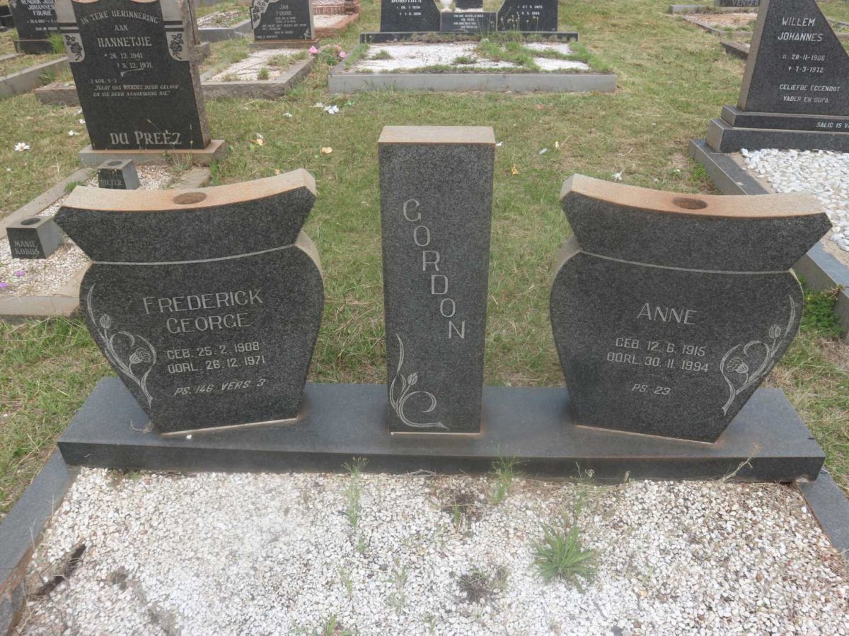 GORDON Frederick George 1908-1971 &amp; Anne 1915-1994