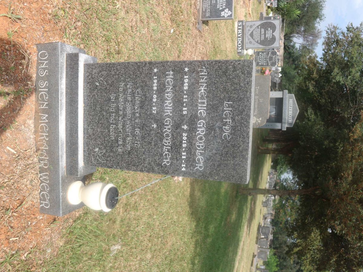 GROBLER Hendrik 1948- &amp; Annetjie 1945-2015