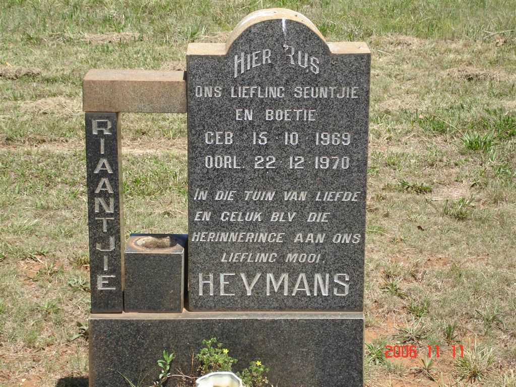 HEYMANS Riaantjie 1969-1970