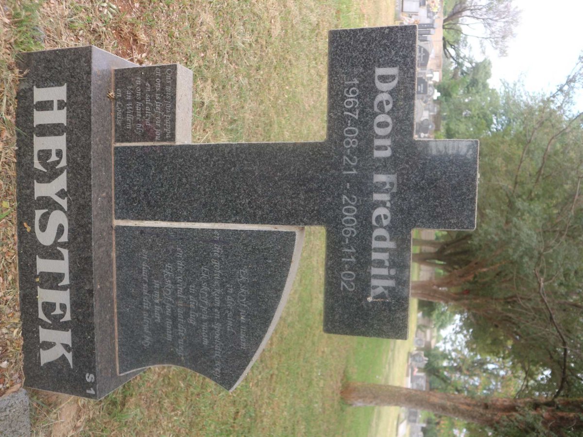 HEYSTEK Deon Frederik 1967-2006