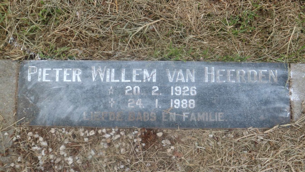 HEERDEN Pieter Willem, van 1926-1988