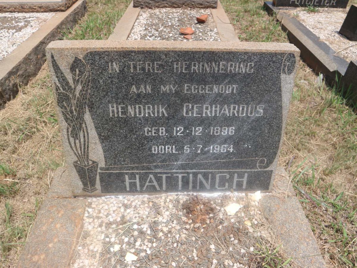 HATTINGH Hendrik Gerhardus 1896-1964