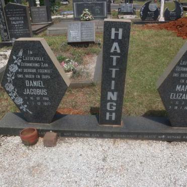 HATTINGH Daniel Jacobus 1910-1977 &amp; Maria Elizabeth 1916-1997