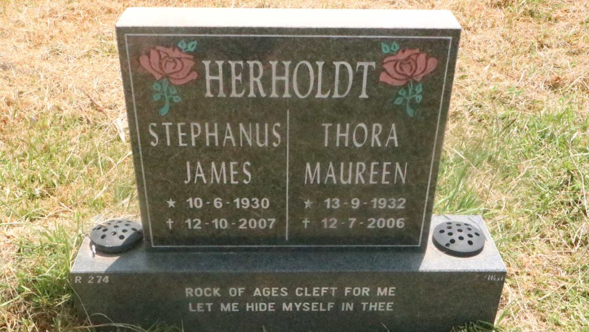 HERHOLDT Stephanus James 1930-2007 &amp; Thora Maureen 1932-2006
