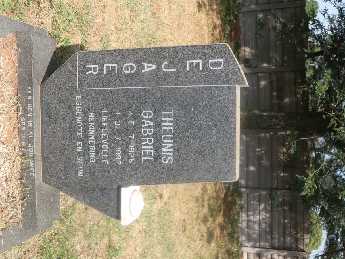 JAGER Theunis Gabriel, de 1925-1992