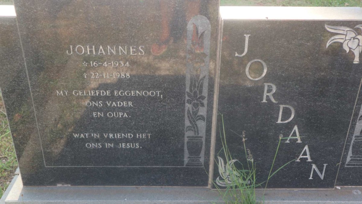 JORDAAN Johannes 1934-1988