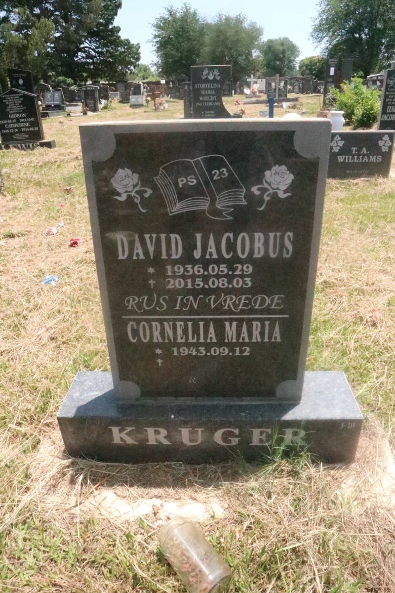 KRUGER David Jacobus 1936-2015 &amp; Cornelia Maria 1943-