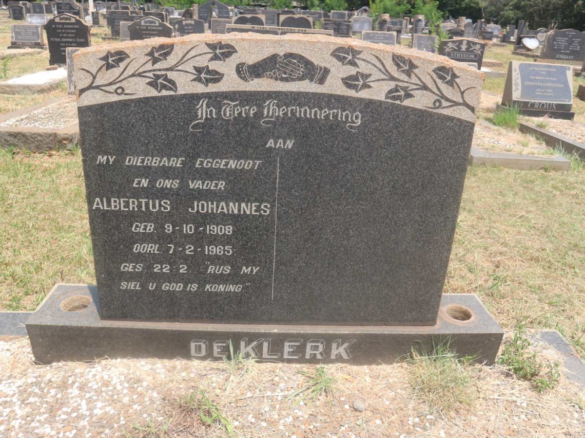 KLERK Albertus Johannes, de 1908-1965