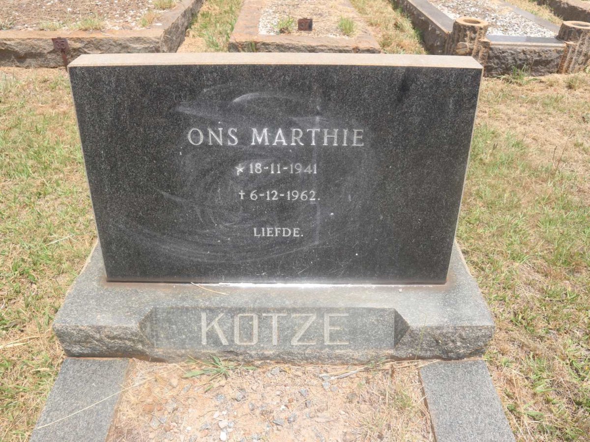 KOTZE Marthie 1941-1962
