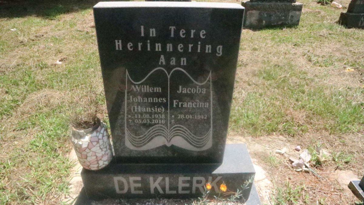 KLERK Willem Johannes, de 1938-2016 &amp; Jacoba Francina 1942-