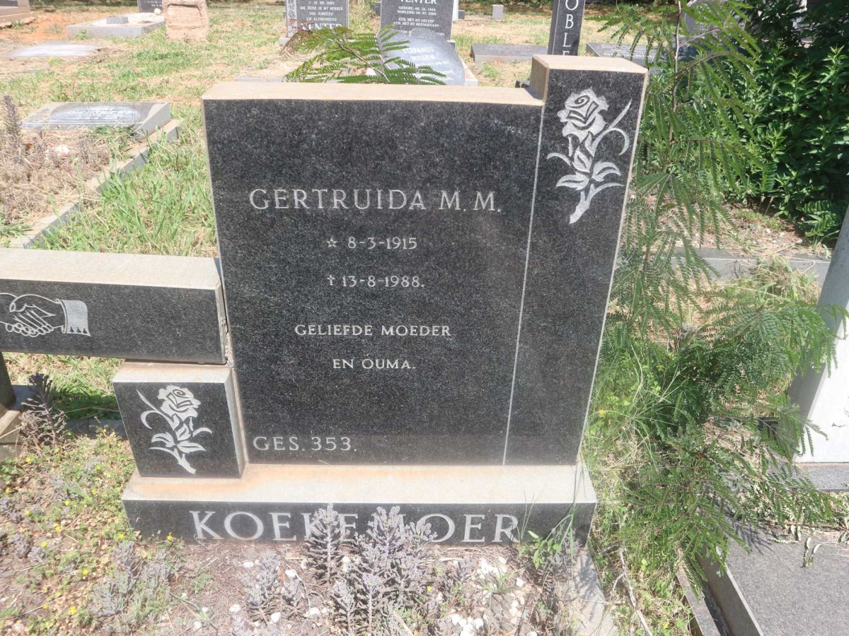 KOEKEMOER Jacobus M.W. 1908-1987 &amp; Gertruida M.M. 1915-1988