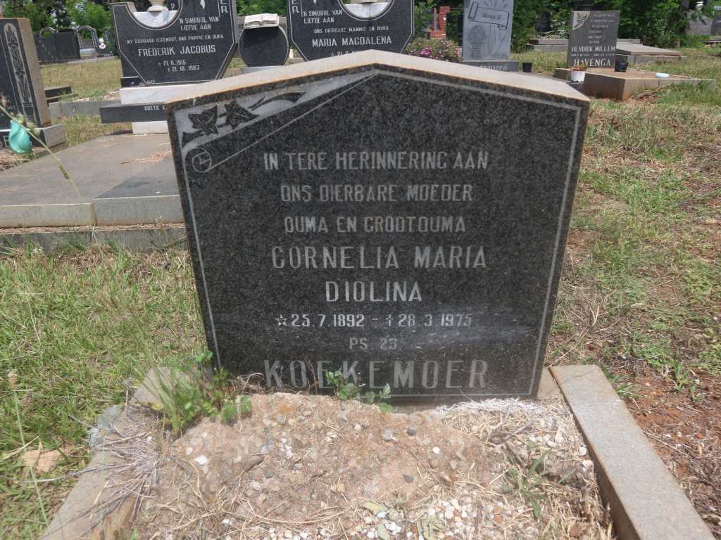 KOEKEMOER Cornelia Maria Diolina 1892-1975