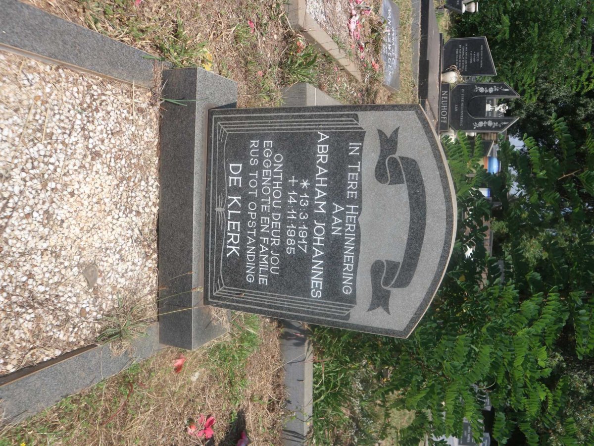 KLERK Abraham Johannes, de 1917-1985
