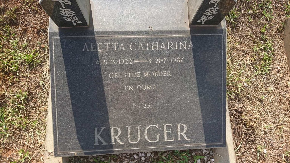 KRUGER Aletta Catharina 1922-1987