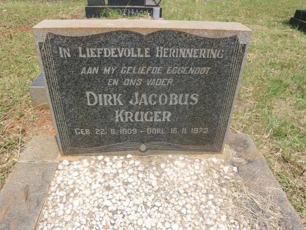 KRUGER Dirk Jacobus 1909-1973