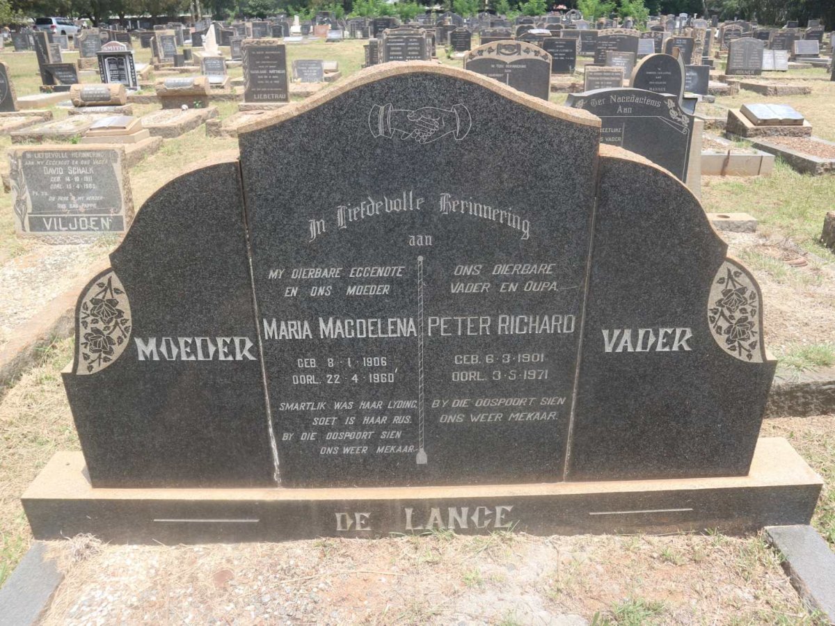 LANGE Peter Richard, de 1901-1971 &amp; Maria Magdelena 1906-1960