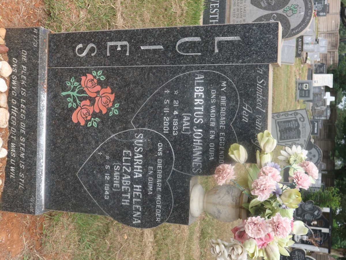 LUIES Albertus Johannes 1933-2001 &amp; Susarha Helena Elizabeth 1943-