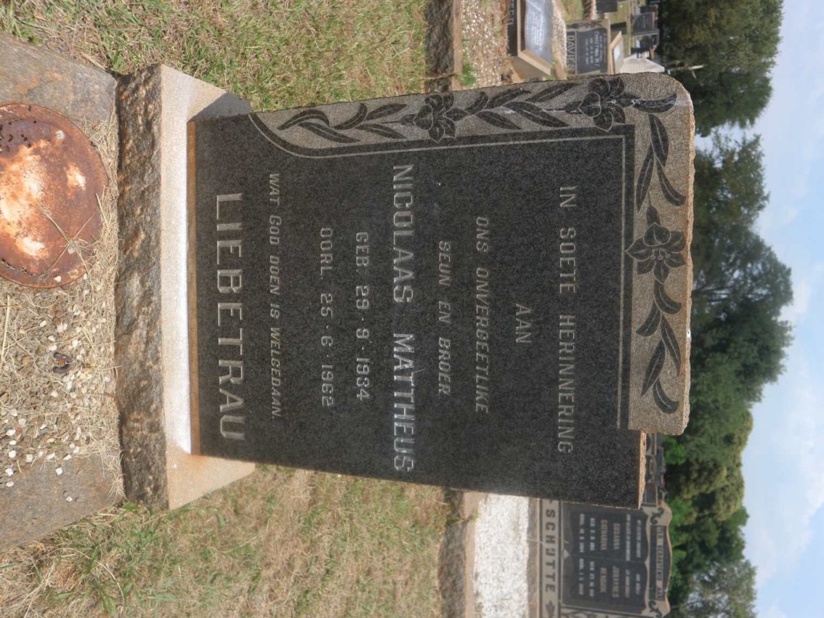 LIEBETRAU Nicolaas Mattheus 1934-1962
