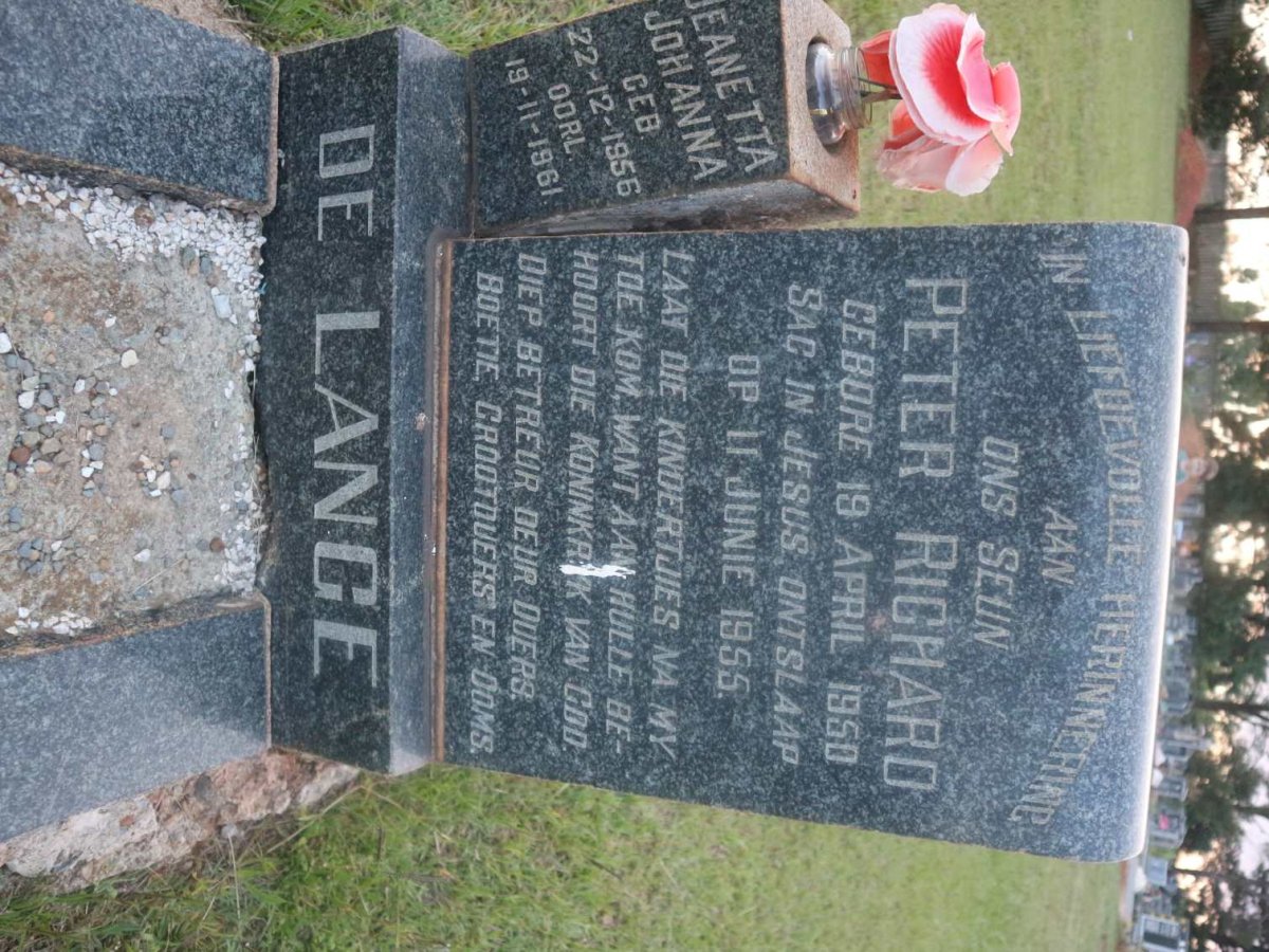 LANGE Peter Richard, de 1950-1955 :: DE LANGE Jeanetta Johanna 1956-1961