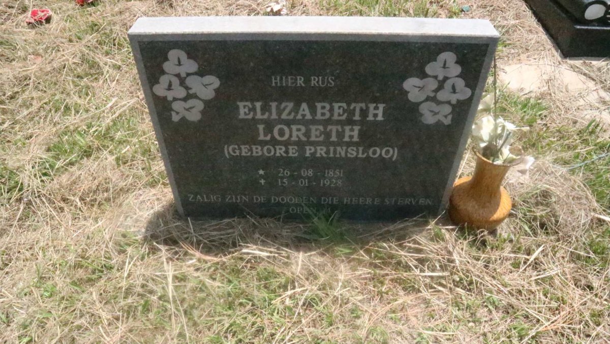 LORETH Elizabeth nee PRINSLOO 1851-1928