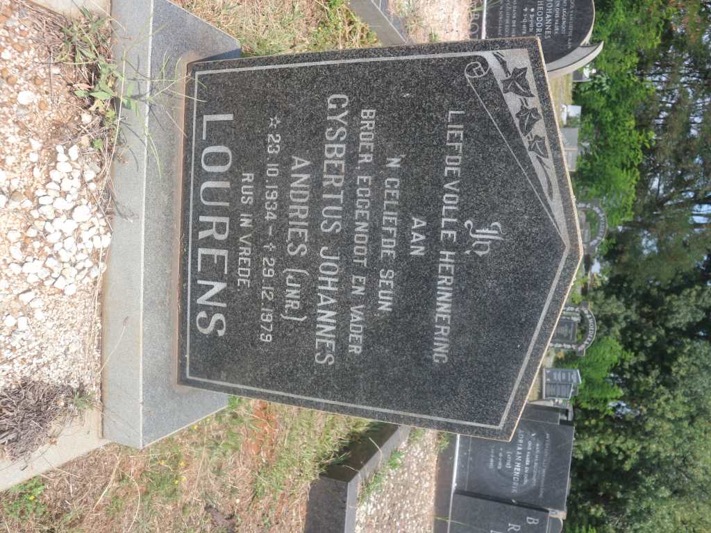 LOURENS Gysbertus Johannes Andries 1934-1979