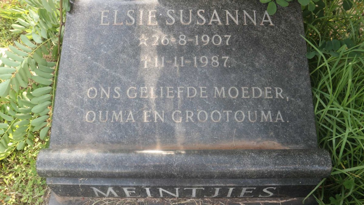 MEINTJIES Elsie Susanna 1907-1987