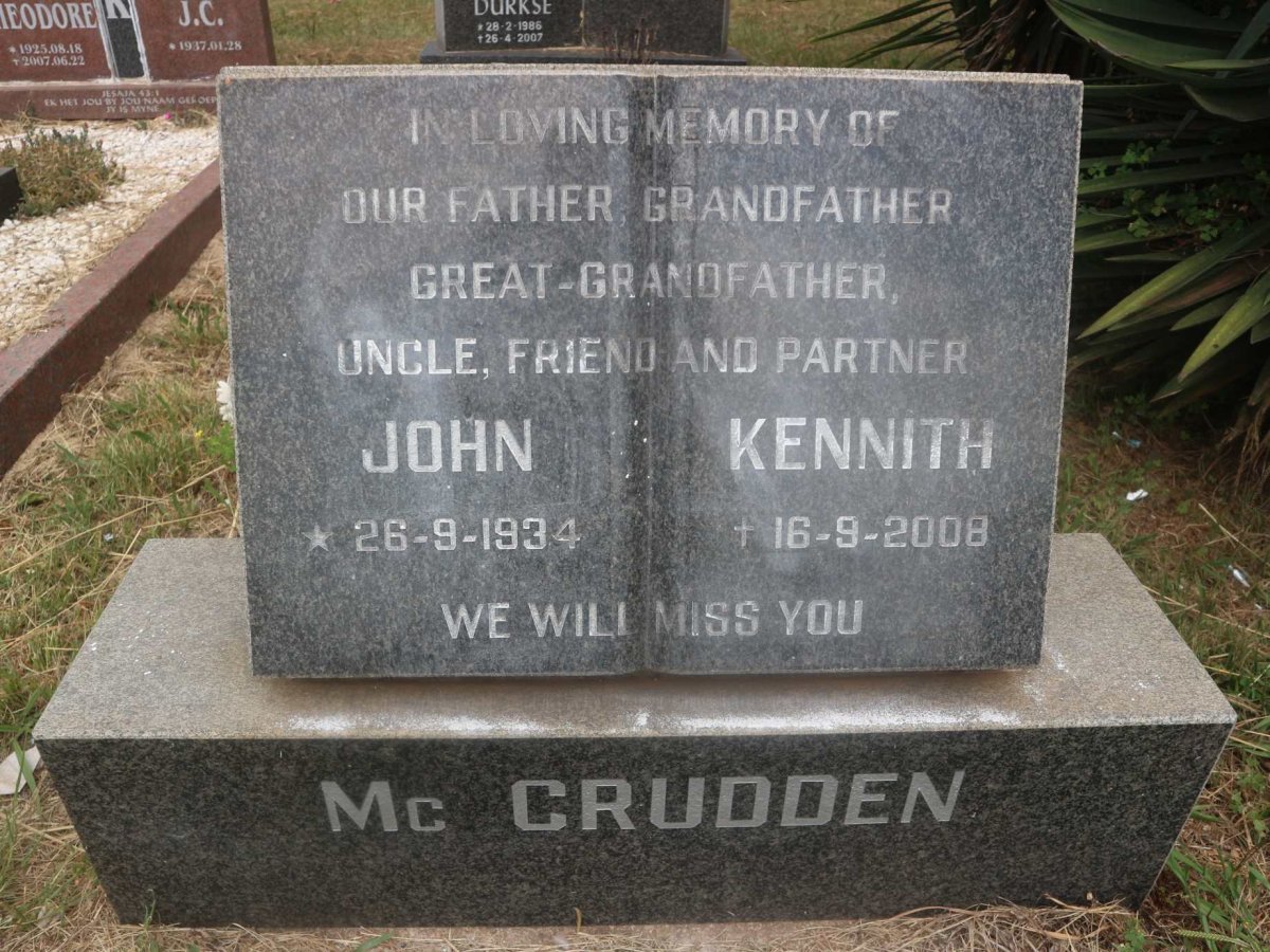 McCRUDDEN John Kennith 1934-2008