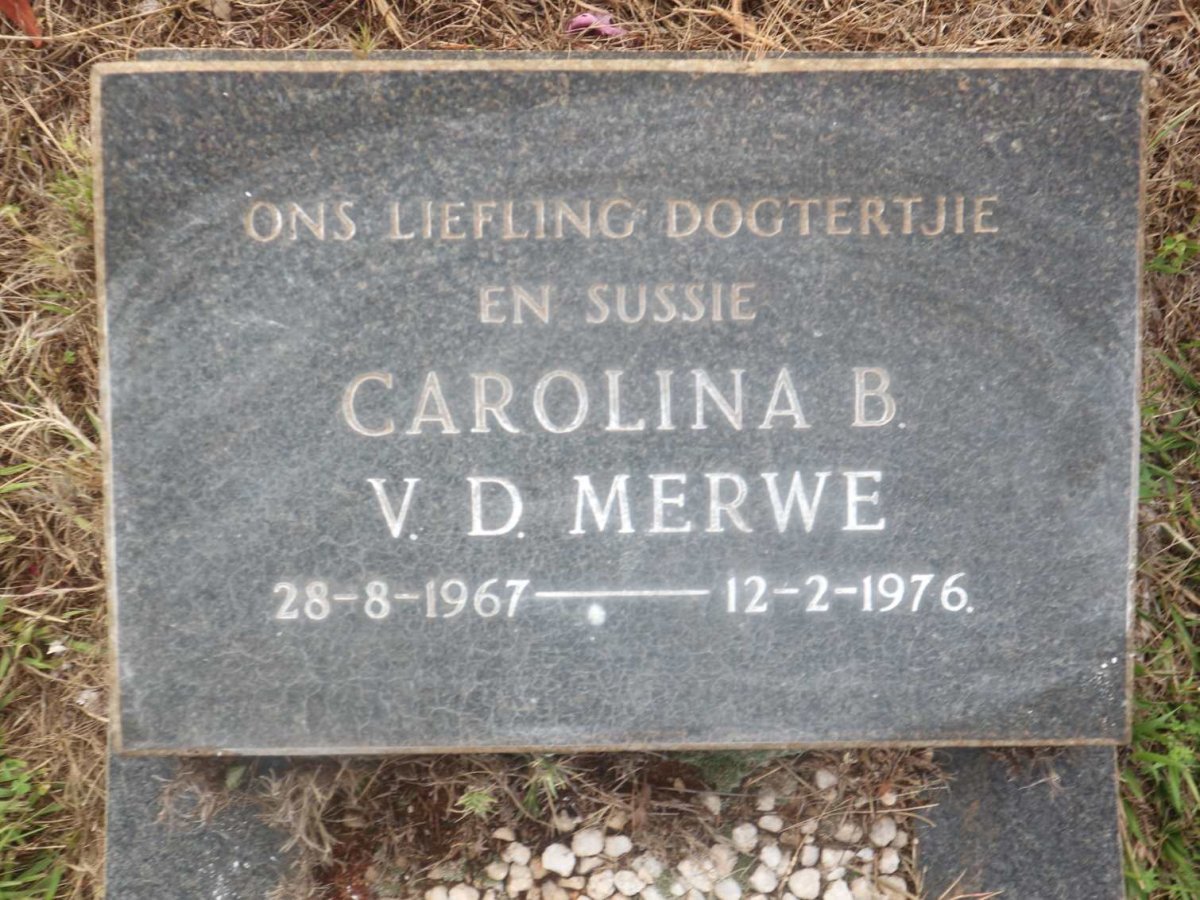 MERWE Carolina B., v.d. 1967-1976