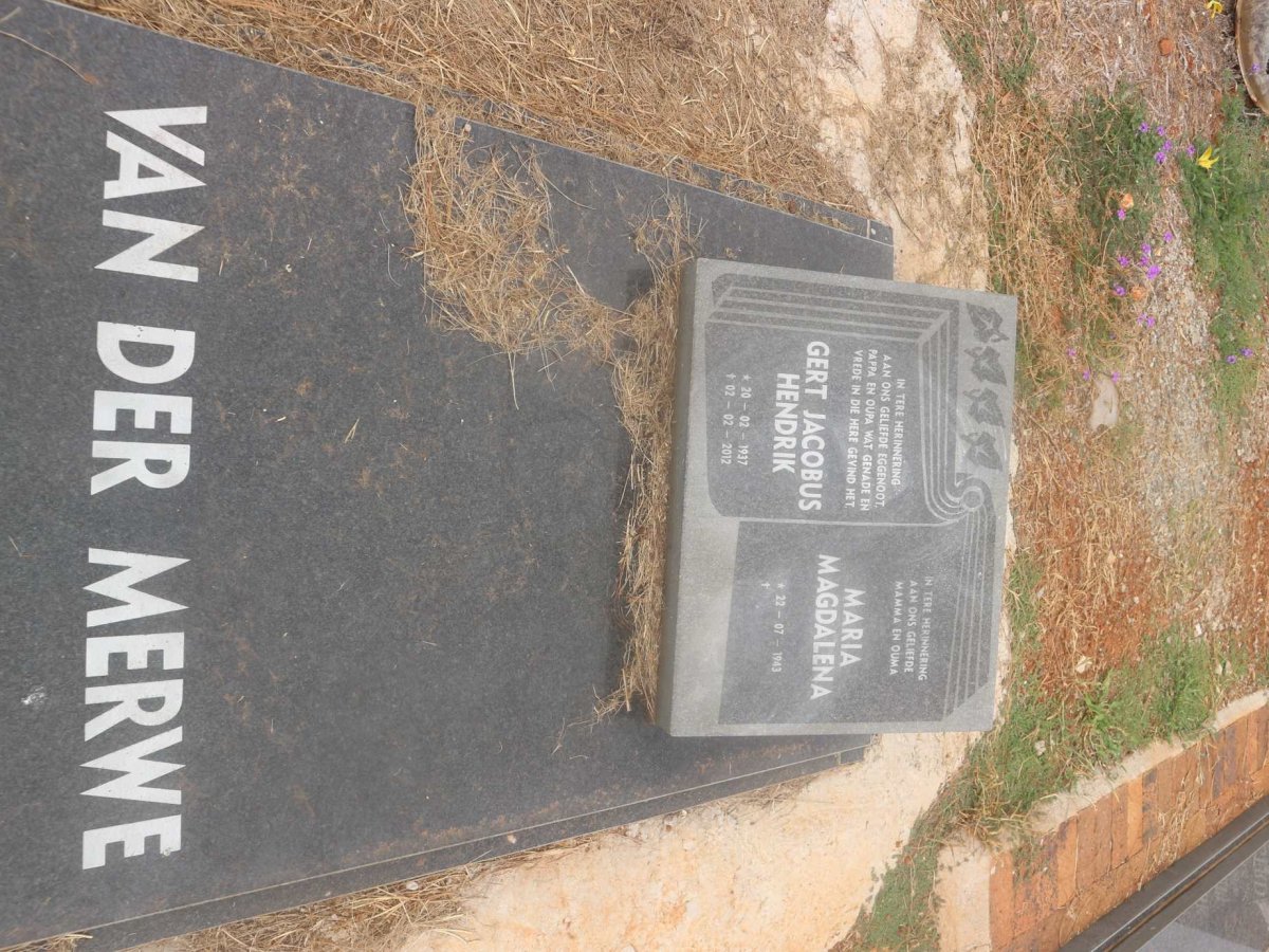 MERWE Gert Jacobus Hendrik, van der 1937-2012 &amp; Maria Magdalena 1943-